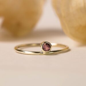 Anel Lumière - ouro 18k e turmalina rosa