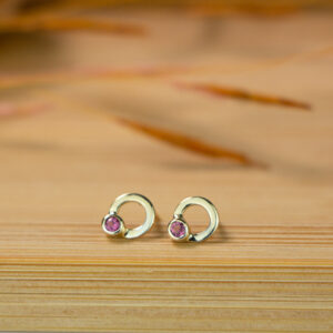 Brinco Soleil - ouro 18k e turmalina rosa