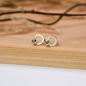 Brinco Soleil - ouro 18k e turmalina azul